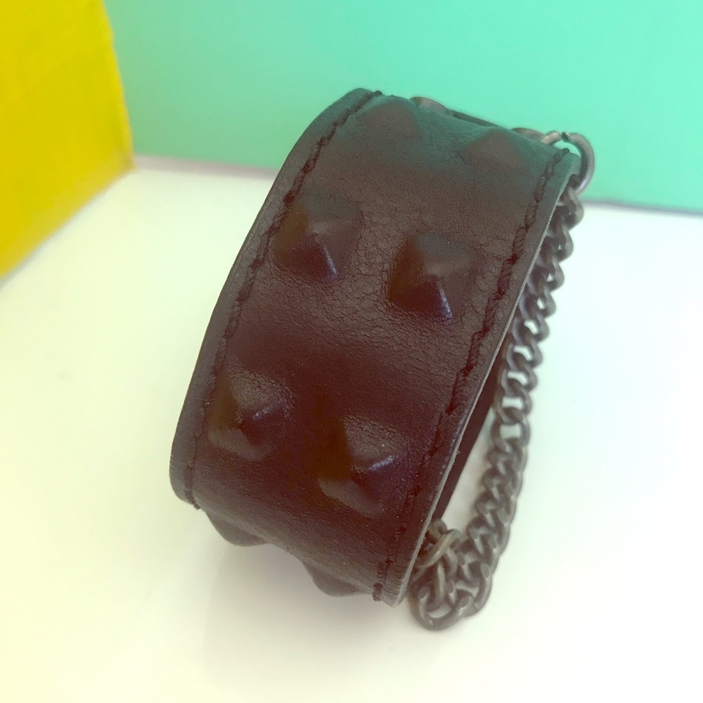 Mens leather wrist band